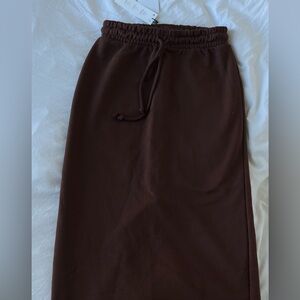 Brown midi skirt